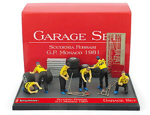 yz͌^ԁ@X|[cJ[@K[WZbgtF[iRXP[brumm gs01 garage set ferrari monaco gp 1981 143 scale