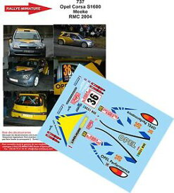 【送料無料】模型車　スポーツカー　デカールオペルコルサクリスラリーマウントモンテカルロラリーdecals 143 ref 0737 opel corsa s1600 kris meeke rally mounted carlo 2004 rally