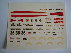 yz͌^ԁ@X|[cJ[@fJ[LbgJ[CxAdecals 143 f1 kit car f1 mc laren m23 iberia 1977 driver villota fds automodell