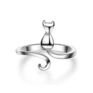 �y���������z�L�@�L���b�g�@�����O�@lnrrabc�g�����f�Blnrrabc trendy silver color cute animal cat women opening