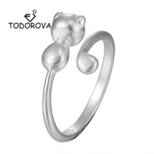 �y���������z�L�@�L���b�g�@�����O�@todorovatodorova cute cat open finger ring female rings for women