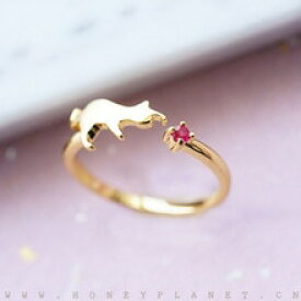 【送料無料】猫　キャット　リング　カラフルブリングアップグレードリングcolorful bling funny upgrade cute cat ring for women