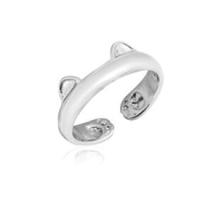 yzL@Lbg@O@smjelsmjel silver color tiny cat ear open rings design women