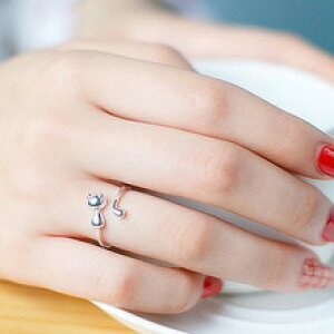 yzL@Lbg@O@bluelansbluelans sweet cute animal cat open finger ring women