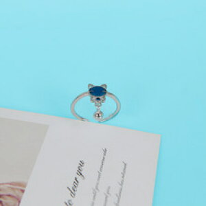 �y���������z�L�@�L���b�g�@�����O�@genenicgenenic blue cute cat shape bead tassel adjustable