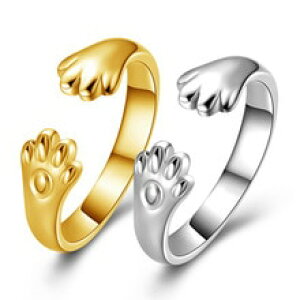 �y���������z�L�@�L���b�g�@�����O�@ecoday�L���b�gbagueecoday cat claw rings for women bague femme gold color
