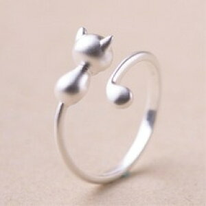 �y���������z�L�@�L���b�g�@�����O�@�������~�j925�X�^�[�����Osole memory mini cat cute 925 sterling silver temperament
