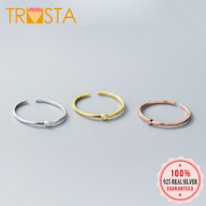 �y���������z�L�@�L���b�g�@�����O�@trusta100 925�X�^�[�����O���[�Ysiilver czxy1216trusta 100 925 solid real sterling silver rose gold siilver cz opening ring sizable