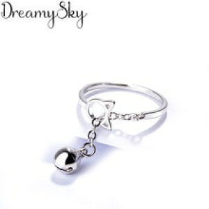 �y���������z�L�@�L���b�g�@�����O�@�p�[�e�B�[dreamysky 925�X�^�[�����O�{�[��dreamysky 925 sterling silver cat ball ring for women party