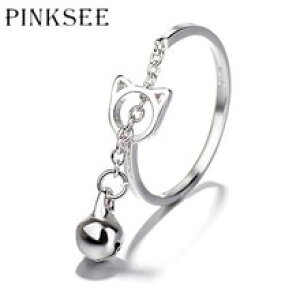 �y���������z�L�@�L���b�g�@�����O�@pinkseepinksee simple creative silver color hollow cat for women