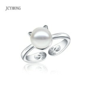 �y���������z�L�@�L���b�g�@�����O�@jcymongjcymong cute silver color cat ear open rings for women