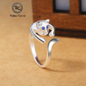 yzL@Lbg@O@{[{[Jo[fUCi[bobo cover designer silver plated cute cat ring for women