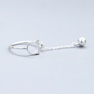 �y���������z�L�@�L���b�g�@�����O�@�������x��925�X�^�[�����Osole memory cat bell simple 925 sterling silver trendy