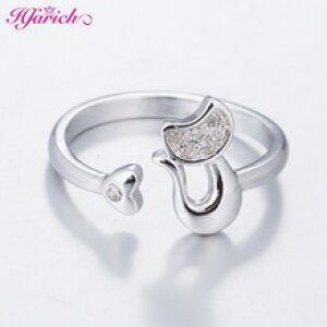 �y���������z�L�@�L���b�g�@�����O�@hfarich925hfarich korean delicate 925 silver female little cat ring