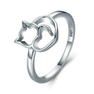�y���������z�L�@�L���b�g�@�����O�@moonrocy�g�����f�Bmoonrocy silver color cute cat simple trendy ring for women