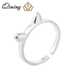 �y���������z�L�@�L���b�g�@�����O�@qimingqiming lovely solid cat ear women ring for girls gift
