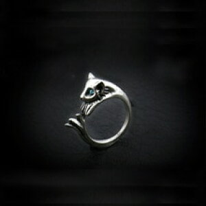�y���������z�L�@�L���b�g�@�����O�@�_�[�N�����Ohanreshe dark soul 3 silver color cat men rings for women