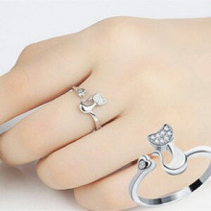 yzL@Lbg@O@fUClROlcamtt design cat cute kitten adjustable ring female
