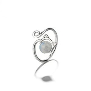 �y���������z�L�@�L���b�g�@�����O�@�L���b�g�T�C�Yadjustable white love cat roll up tail size open ring