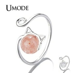 yzL@Lbg@O@umodeC`SNI[cumode cute strawberry quartz cat ear ring for women