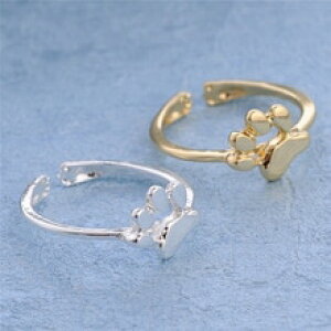 �y���������z�L�@�L���b�g�@�����O�@�v�����gdaisies animal cat dog paw print finger rings for women