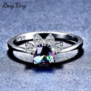 yzL@Lbg@O@rongxing}`J[WRxrongxing charm multicolor heart zircon bear rings for women