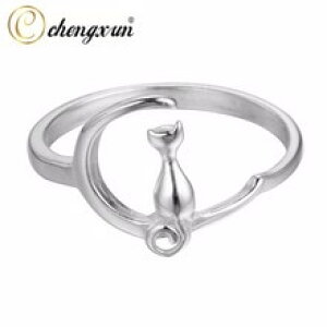 �y���������z�L�@�L���b�g�@�����O�@���}���`�b�N�����O�g�����f�B�I�[�v��chengxun romantic animal open finger rings cat puss trendy