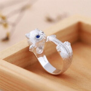 �y���������z�L�@�L���b�g�@�����O�@otokyotoky silver rings for women creative cat shape geometric