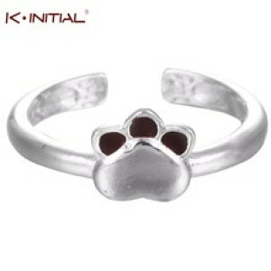 yzL@Lbg@O@Okinitial animal dog cat bear39;s paw ring for women silver