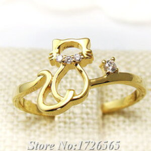 yzL@Lbg@O@lRbvco co pawsco co paws cute crystal kitten wrap ring rings for women
