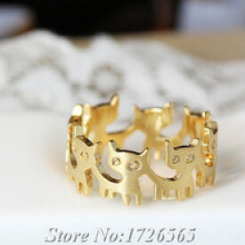 【送料無料】猫　キャット　リング　ボヘミアンcocopawsネコラップシックco co paws funny kitten wrap ring boho chic mid finger men