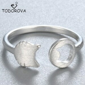 �y���������z�L�@�L���b�g�@�����O�@todorova925�X�^�[�����Otodorova pure 925 sterling silver lovely animal women