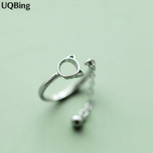 �y���������z�L�@�L���b�g�@�����O�@100925�X�^�[�����Ouqbinguqbing 100 925 sterling silver cat open rings for women