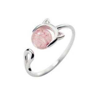 �y���������z�L�@�L���b�g�@�����O�@�p�[���s���N�T�C�Y�I�[�v�������Osummer pearl 3d mental pink cat size open ring women
