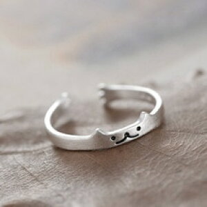 yzL@Lbg@O@veigarveigar tiny cute cat open adjustable rings silver color