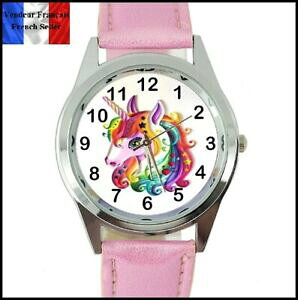 yzrv@uXbgjR[montre quartz neuve bracelet cuir watch licorne unicorn