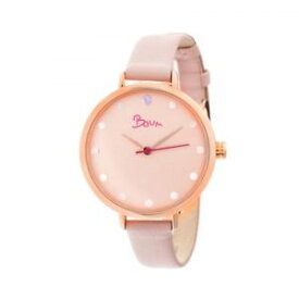 【送料無料】腕時計　パールライトピンクレザーローズゴールドクォーツboum perle womens light pink leather rose gold quartz watch bm5105