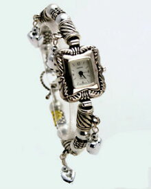 【送料無料】腕時計　ビンテージアンティークブレスレットアナログwomens vintage antique look bracelet with hanging charm analogue watch