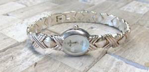 �y���������z�r���v�@�X�^�[�����O�V���o�[�N�I�[�c�O����elgin all sterling silver womens quartz wristwatch 358grams ~ 7 ~ 3e7388