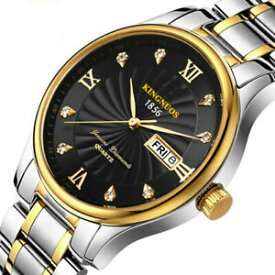 【送料無料】腕時計　ステンレススチールメンズビジネスクリスマスluxury golden stainless steel wrist watch mens business xmas gifts for him son