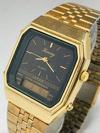 【送料無料】腕時計　ビンテージカラーゴールドアナデジウォッチkanery time very vintage color gold ana digi watch orologio uhr reloj rv206 it