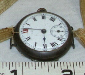 【送料無料】腕時計　シルバーラウンドケースメンズパイロットウオッチメーカー800 silver case mens wwi military round pilots wristwatch 1920s