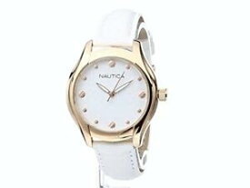 【送料無料】腕時計　＃アナログクォーツレザーウォッチ nautica women039;s n11633m nct 18 mid analog display quartz white leather watch