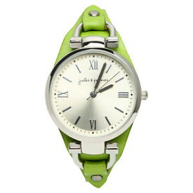 【送料無料】腕時計　ジュールジェームズレザーグリーンウォッチjules james females leather green watch
