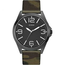 【送料無料】腕時計　カムフラージュorologio uomo guess w0181g5 camouflage militare pelle oversize nero dd