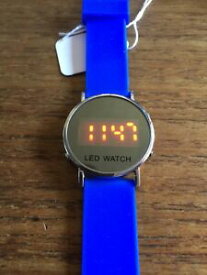 【送料無料】腕時計　ストラップウォッチladiesgents ss led watch with blue strap w61858