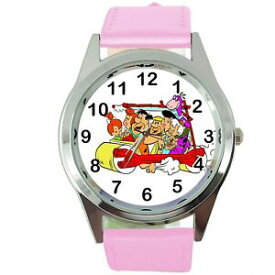 【送料無料】腕時計　スチールピンクムービーアニメーションflinstones steel pink leather film movie cartoon animation dvd watch