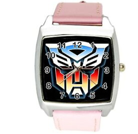 【送料無料】腕時計　ヒーローピンクコミックtransformers autobot hero pink leather film movie steel comics square watch e2
