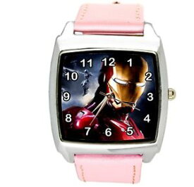 【送料無料】腕時計　アイアンマンヒーローコミックスクエアピンクレザーウォッチironman iron man e2 film hero pink leather comics movie dvd square watch