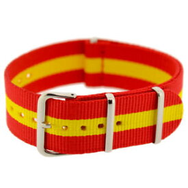 【送料無料】腕時計　ストライプナイロンウォッチストラップスペインカラーnato nylon watch strap in red with yellow stripe spanish flag colours